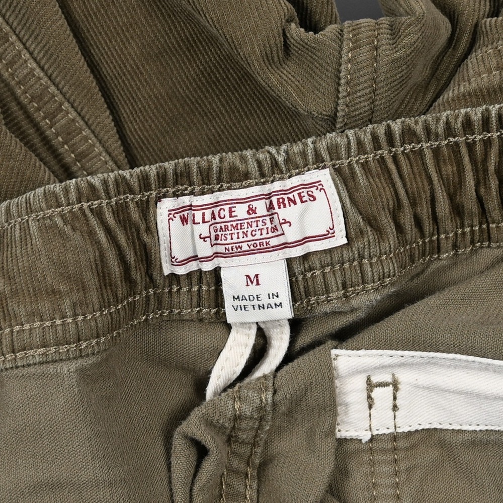 Wallace & Barnes Corduroy Elastic Waist Shorts Khaki Mens Medium 6" Inseam - Picture 7 of 8